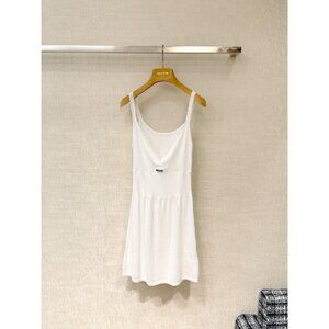 Miu Miu Creamy White Knit Slip Dress